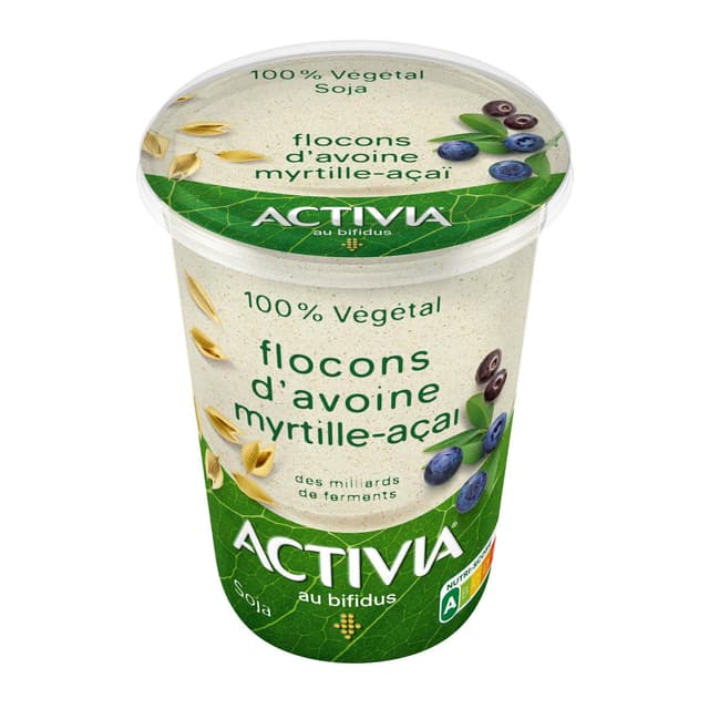3033491550188 - Activia - Végétal flocon d'avoine myrtille-acaî