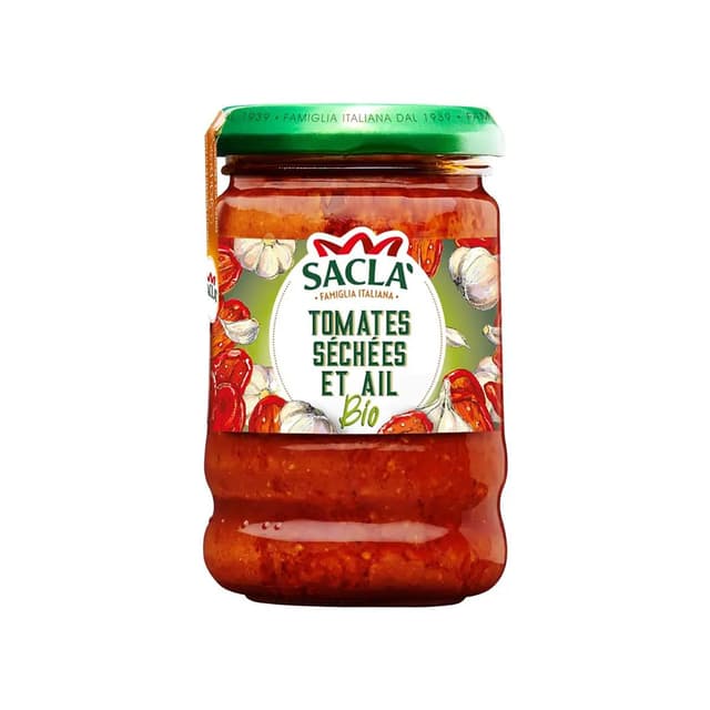 8001060020788 - Sacla - Sauce tomates séchées et ail bio sans gluten en bocal
