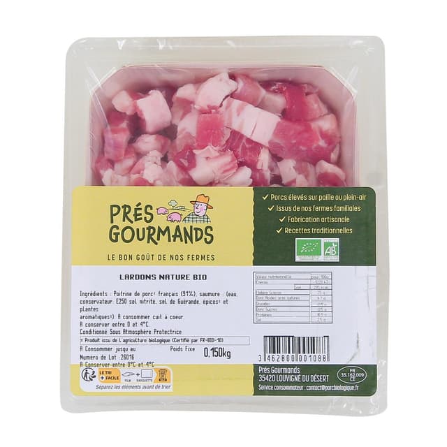 3462800001088 - Prés Gourmands - Lardons Nature Bio
