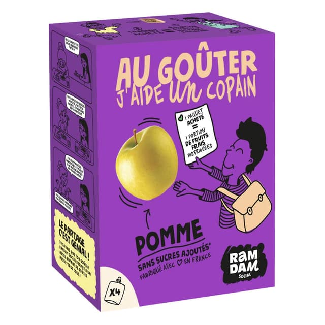 3770032551388 - Ramdam social - Gourdes purée de pomme sans sucres ajoutés