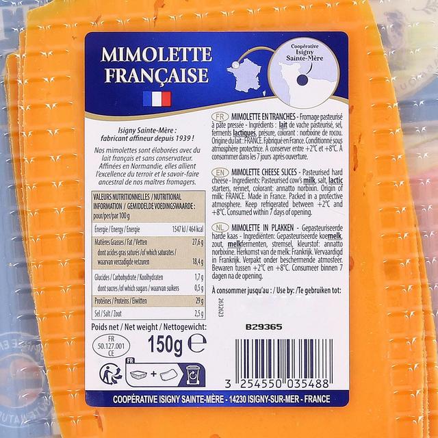 3254550035488 - Isigny Ste mère - Mimolette en tranches, 150g