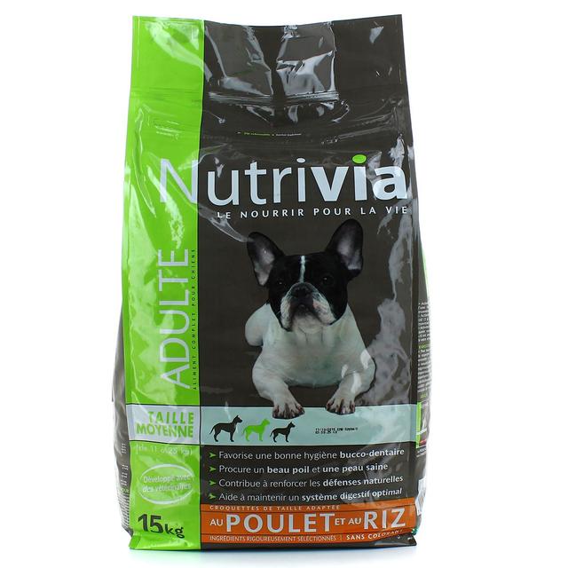 3423072178588 - NUTRIVIA - Croquettes Nutrivia Chien adulte moyenne taille au poulet et au riz