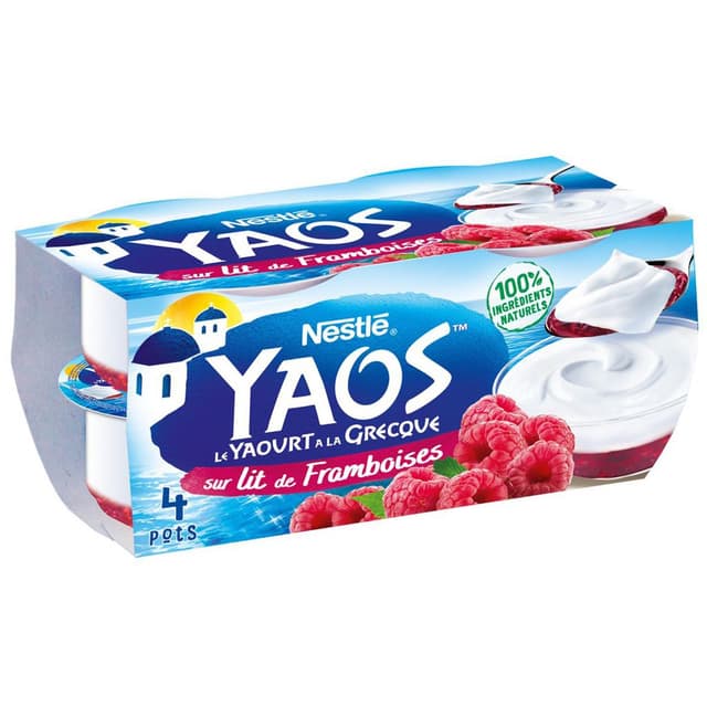 3023290028988 - Yaos - Yaourt à la grecque sur lit de framboise