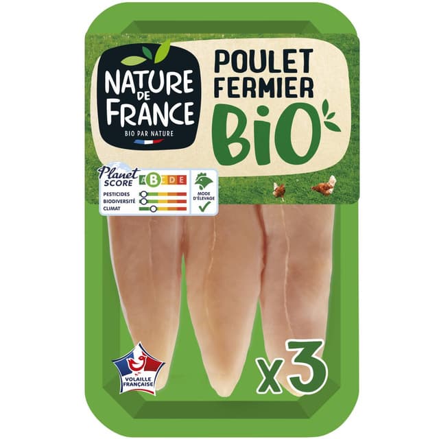 3422210450289 - Nature De France - Aiguillettes de Poulet Fermier Bio