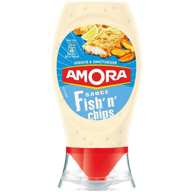 8714100394489 - Amora - Sauce Fish'n'chips en flacon souple Squeeze Top Down