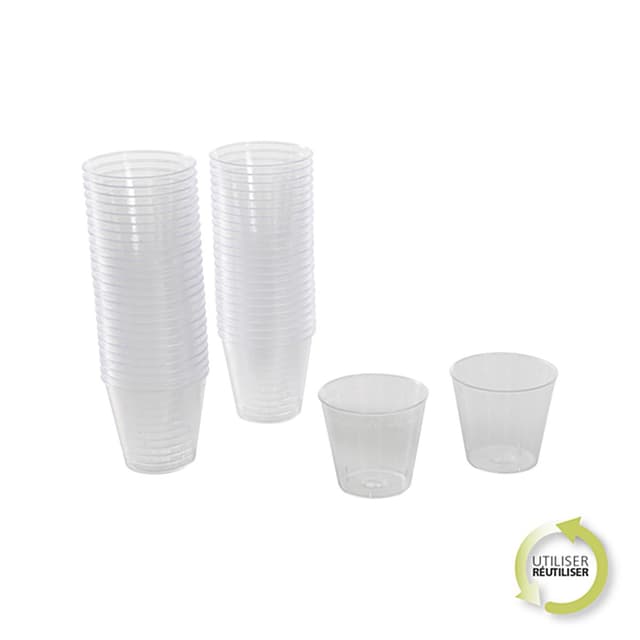 3526780948389 - Homea - Verrines en plastiques reutilisable basic 30ml transparent