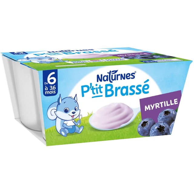 7613035014190 - Naturnes® - P'tit Brassé - Dessert Lacté Myrtille Coupelle Bébé Dès 6 mois
