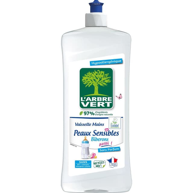 3450601047190 - L'arbre Vert - Liquide vaisselle mains Peaux sensibles - Hypoallergénique