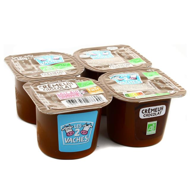 3661344288690 - Les 2 Vaches - Crème dessert chocolat Bio