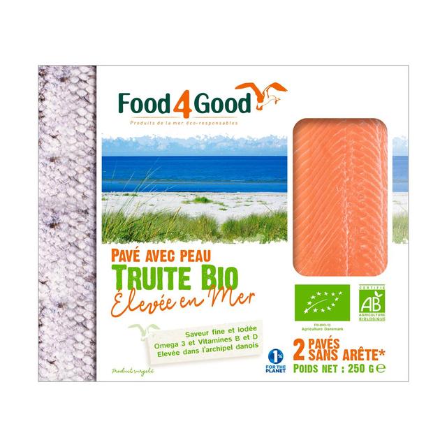 3426434000091 - Food4Good - Pavés de Truite Bio avec peau sans arête élevée en mer
