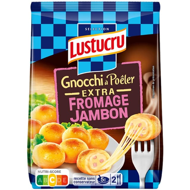 3240931540191 - Lustucru - Gnocchi à poêler Extra Fromage et Jambon