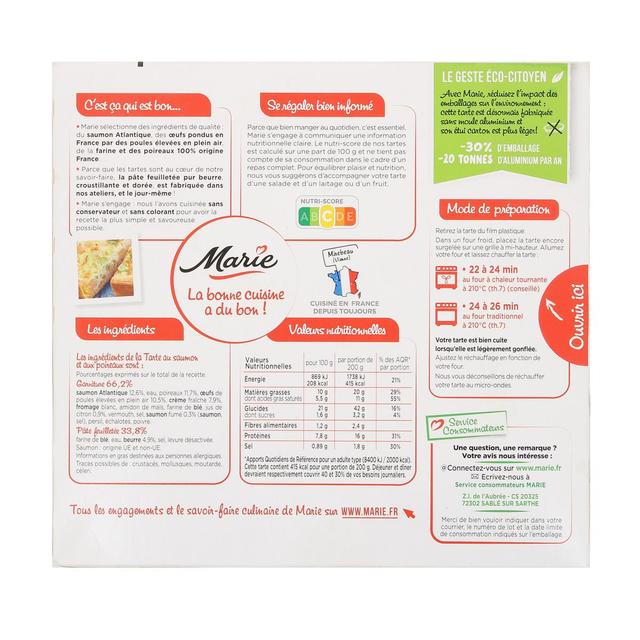 3248830000891 - Marie - Tarte au saumon et aux poireaux à la crème