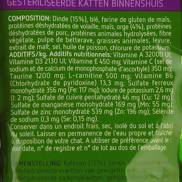 8410650201191 - Affinity - Ultima - Croquettes Dinde Contrôle du Poids pour chat stérilisé d'intérieur