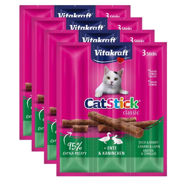 2050000252891 - Vitakraft Catstick - Bâtonnets Canard et Lapin - Friandise pour chat