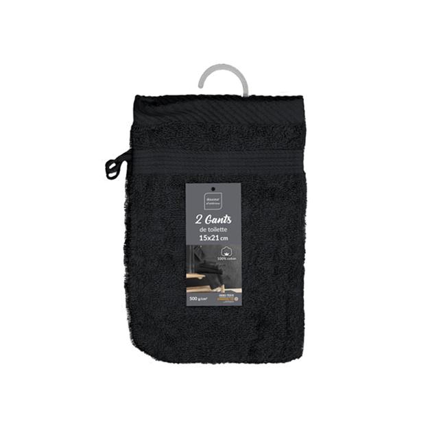 3574388014791 - Douceur D Interieur - Gants de toilette noir