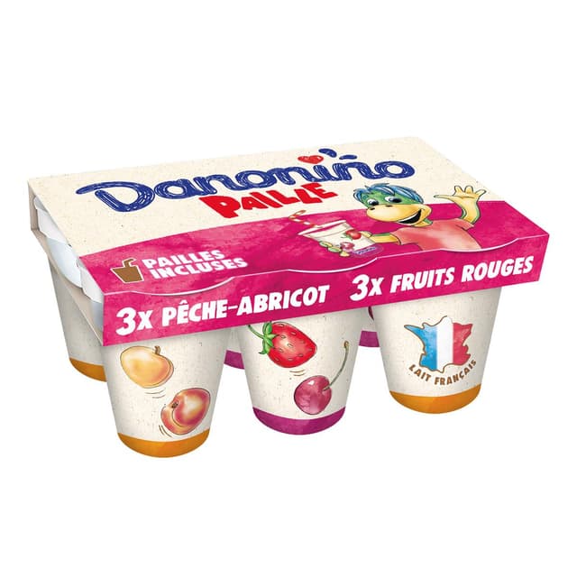 3033491225291 - Danonino - Yaourt à boire aux fruits avec paille