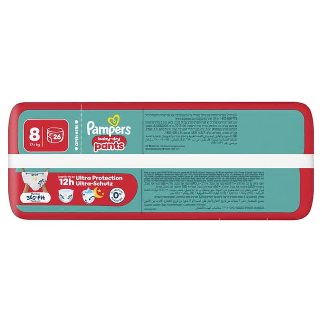 8006530256391 - Pampers Babydry Pants - Couches-Culottes Taille 8 - 17kg+