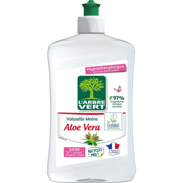 3450601047091 - L'arbre Vert - Liquide vaisselle Aloe Vera Hypoallergénique Ecolabel