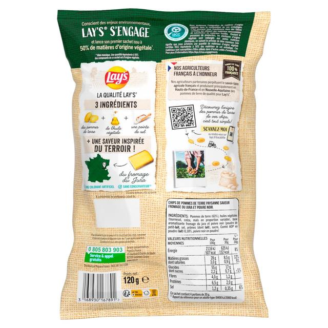 3168930167891 - Lay's - Chips recette paysanne saveur fromage du Jura et poivre noir