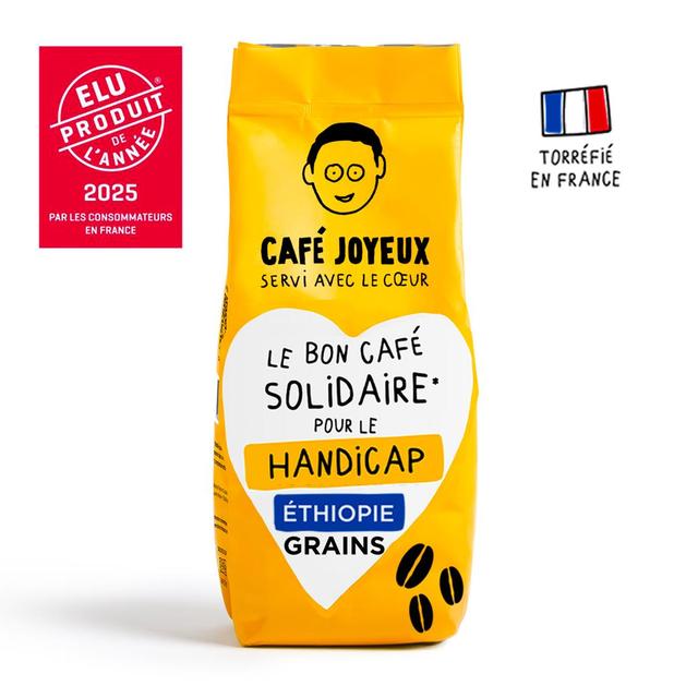 3760316231792 - Café Joyeux - Cafe en grain 100% arabica - Origine Ethiopie