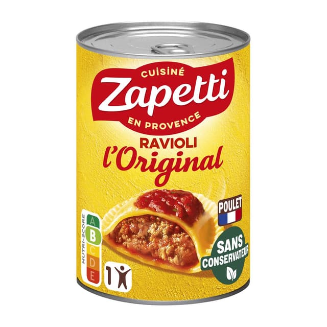 3021690032192 - Zapetti - Ravioli l'Original au Poulet en conserve individuelle