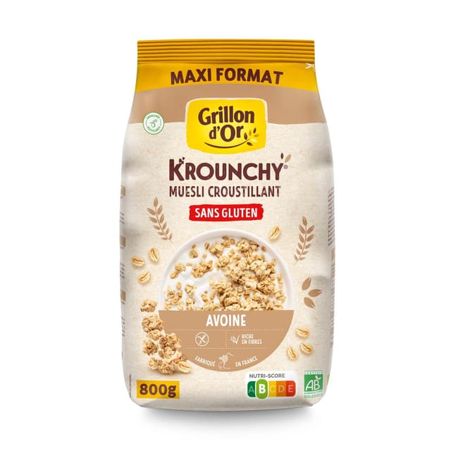 3421557923692 - Grillon Or - Krounchy Muesli Croustillant Avoine sans Gluten Bio
