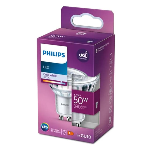 8718699776992 - Philips - Ampoule Spot LED GU10 - 4,6W Blanc froid