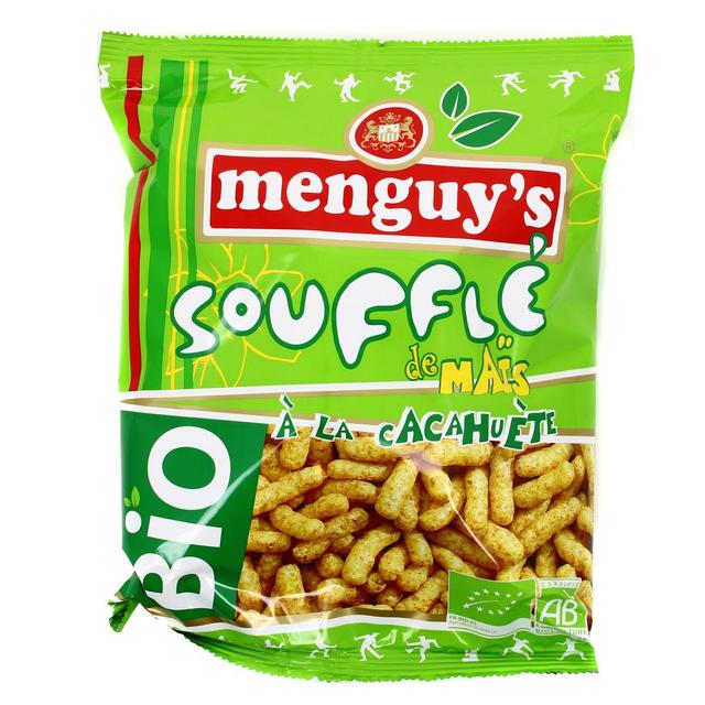3327271707092 - Menguy's - Biscuits apéritifs soufflé de maïs à la cacahuète bio 