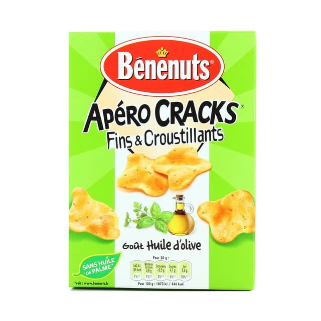 3168930007692 - Benenuts - Apéro cracks fins & croustillants goût huile d'olive