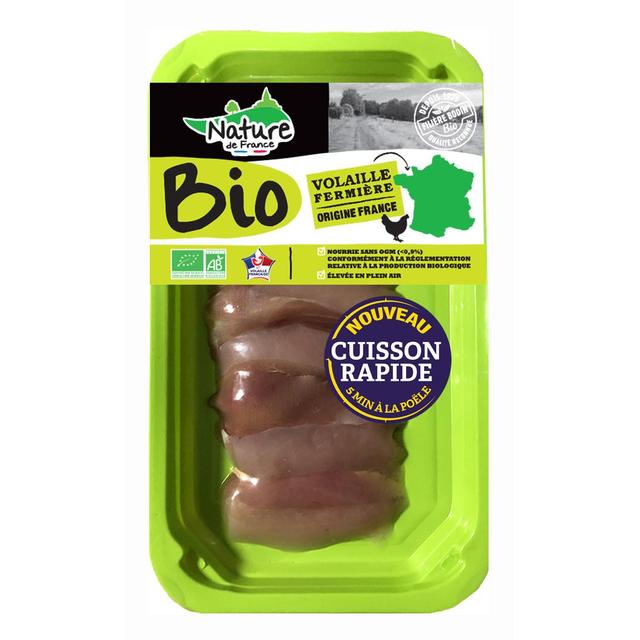 3422210448392 - Nature De France - Emincé cuisse de poulet Bio
