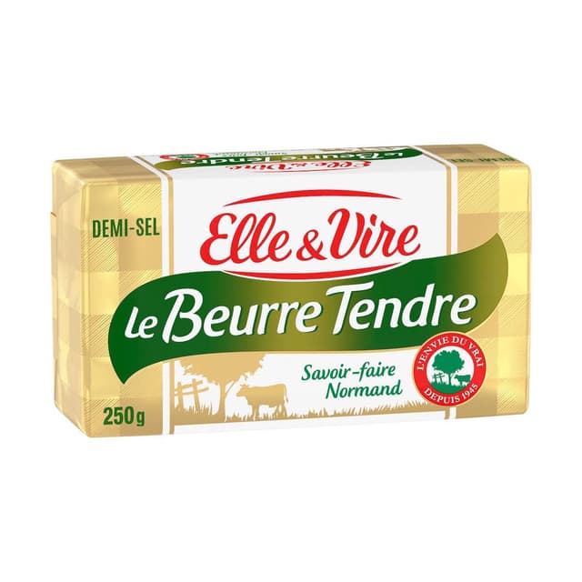 3451790408892 - Elle&Vire - Beurre tendre demi sel plaquette 