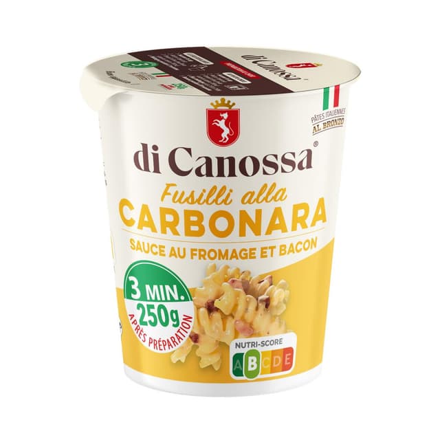 8058669801393 - Di Canossa - Fusilli Sauce Carbonara Fromage et Bacon en cup - Fusilli alla Carbonara