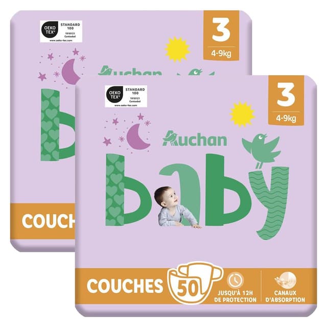 2050000415593 - Auchan Baby - Couches taille 3 (4-9kg)