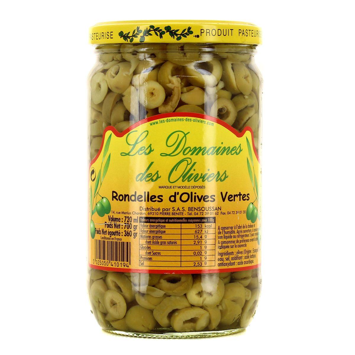 Les Domaines des Oliviers - Olives Vertes en Rondelles