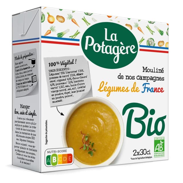 3274930000394 - La Potagère - Soupe Mouliné de Légumes de nos Campagnes Bio