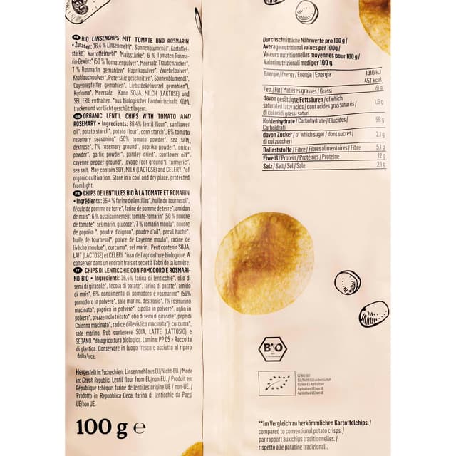 4255582812794 - Koro - Chips de lentilles tomate - romarin bio