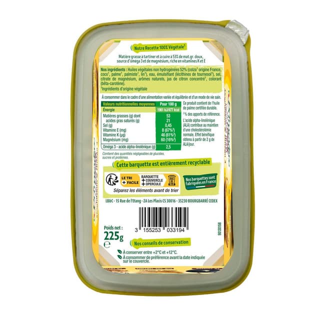 3155253033194 - Primevère - Margarine Doux en Forme Tartine et Cuisson 