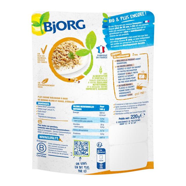 3229820793894 - Bjorg - Duo de quinoa blond et rouge Plat Cuisiné bio