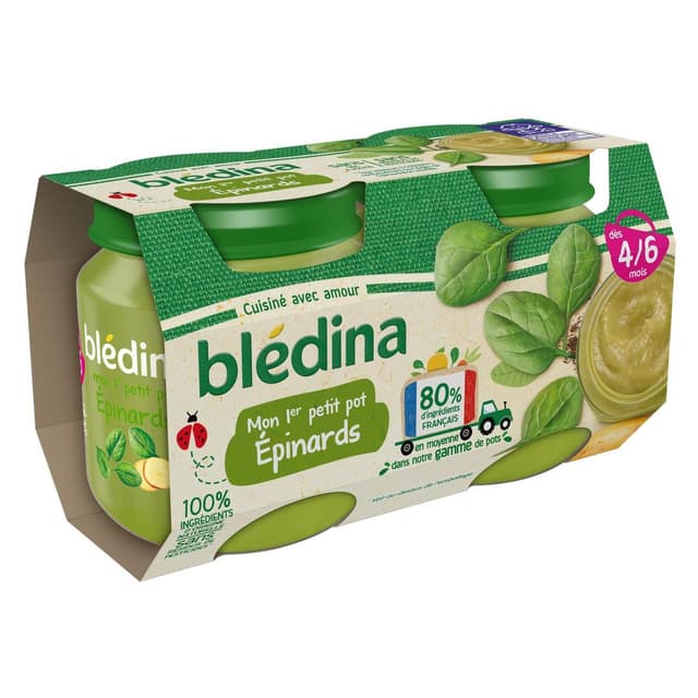 3041091677594 - Blédina - Mon 1er petit pot - Epinards Pots Bébé Dès 4 mois