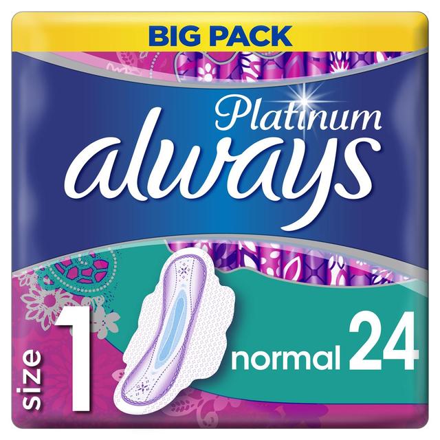 8001090899194 - Always - Serviettes Hygiéniques avec Ailettes Normal Taille 1 Platinum