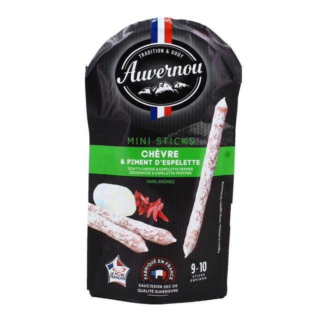 3466250039394 - Auvernou - Mini Sticks de Saucisson Chèvre & Piment d'Espelette