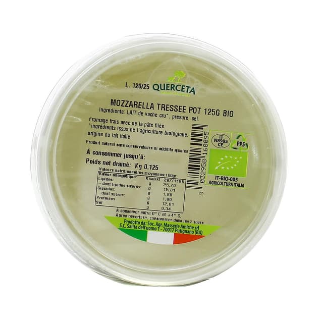 8032958160095 - Querceta - Mozzarella Tressée Bio