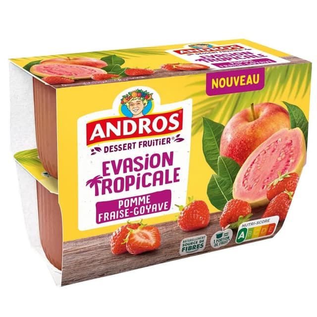 3608580190295 - Andros - Evasion tropicale Compote pomme fraise goyave