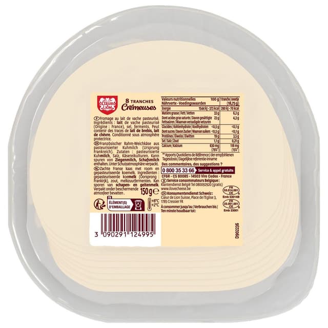 3090291124995 - Président - Coeur de Lion tranches crémeuses