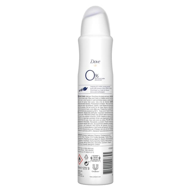 8714100017395 - Dove - Déodorant spray 24h original zéro sels d'aluminium et sans alcool