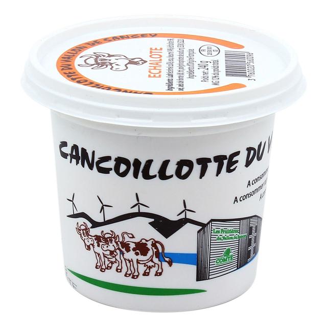 3760020560096 - Les Fruitières Du Vallon De Sancey - Cancoillotte échalote 12%MG du Vallon de Sancey- Lait de vache pasteurisé