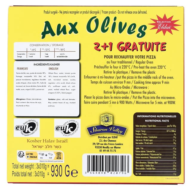 3564040020796 - Sharon Valley - Pizzas Margharita cuites au feu de bois