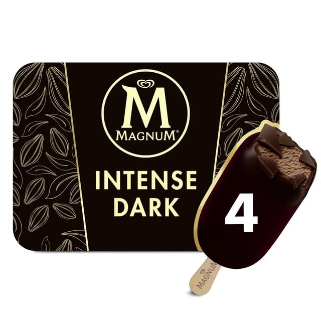 8714100691496 - Magnum - 4 bâtonnets glacés Dark intense noir 70% Cacao 4x100ml