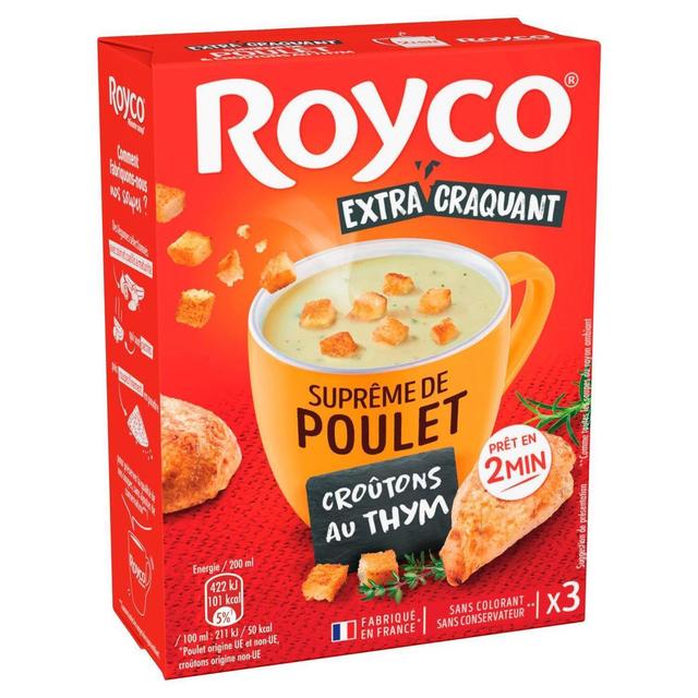 3036815437196 - Royco - Suprême de Poulet et Croutons au Thym - 3 sachets instantanée
