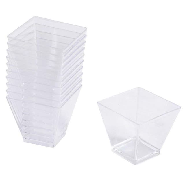 3526780948396 - Homea - Verrines en plastiques reutilisable carre 60ml